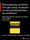 Electrospraying and ultraviolet light curing of nanometer-thin polydimethylsiloxane membranes for low-voltage dielectric elastomer transducers
