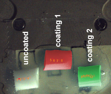 Optical overview image of samples.