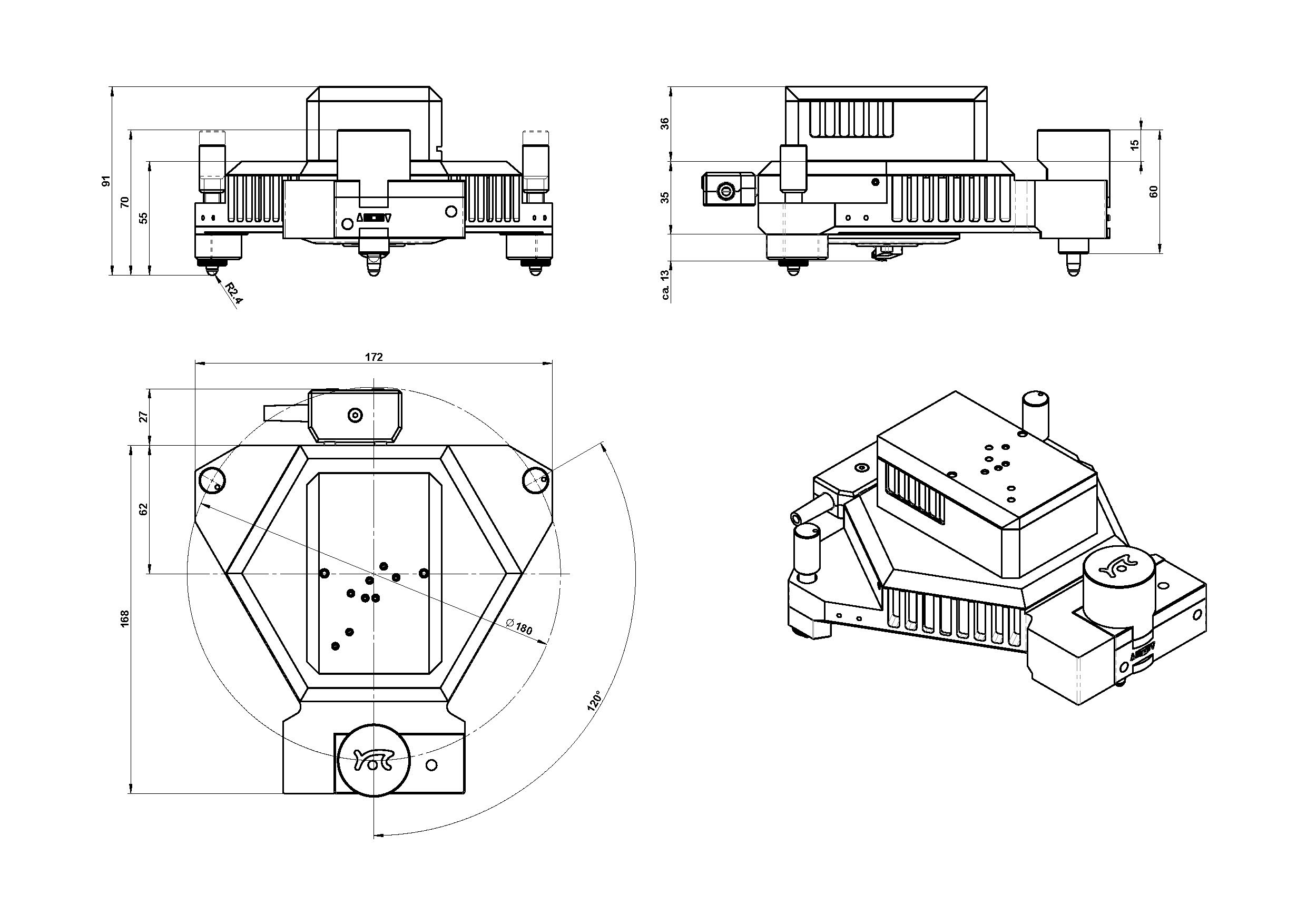 FlexAFM scan head dimensions