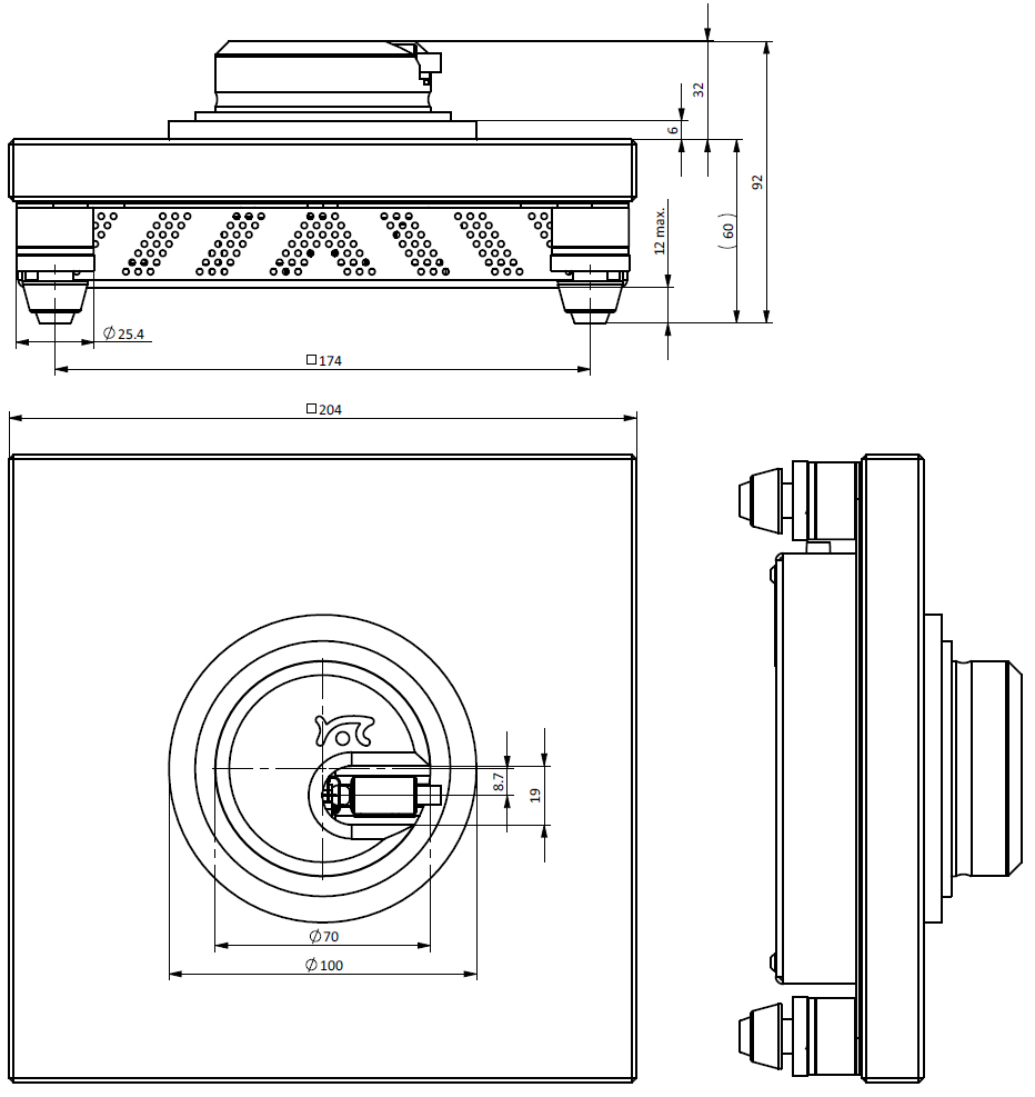 NaioSTM scan head dimensions