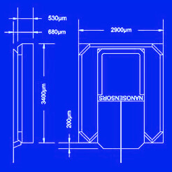 AFM cantilever alignment chip sketch