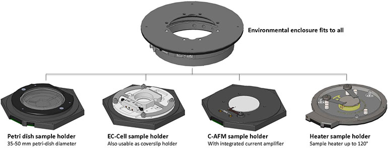 CoreAFM available types of sample holders