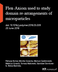 Flex-Axiom used to study domain re-arrangements of microparticles upon stretching by phase contrast AFM imaging