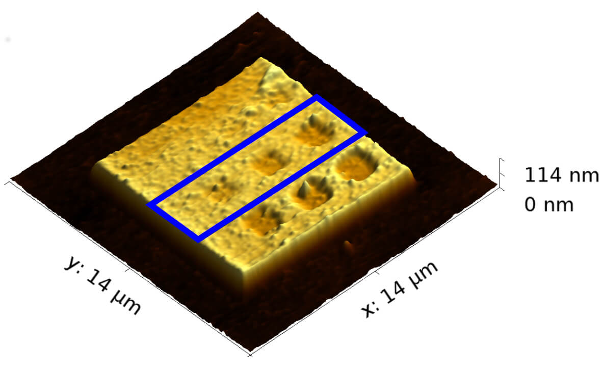 3D topography of Pt(C) film