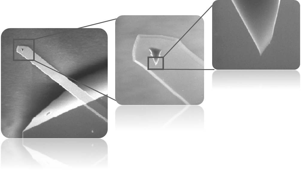 AFM cantilever diving board configuration