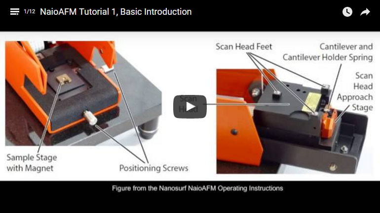 Tutorials on the use of the NaioAFM at WPI