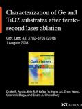 Characterization of Ge and TiO2 substrates after femtosecond laser ablation with the Flex-Axiom