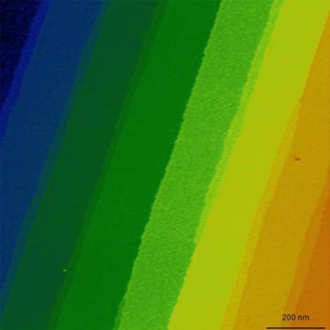 AFM topography of SiC showing 1.5 nm steps on its surface